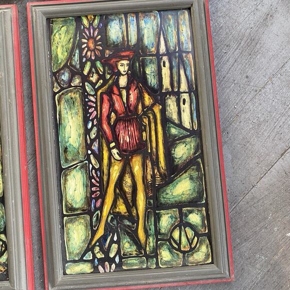 VTG MCM ArtPrint Baron Pictures Framed Harlequin 1950s New York 942 LotOf 4 Rare - Picture 5 of 12